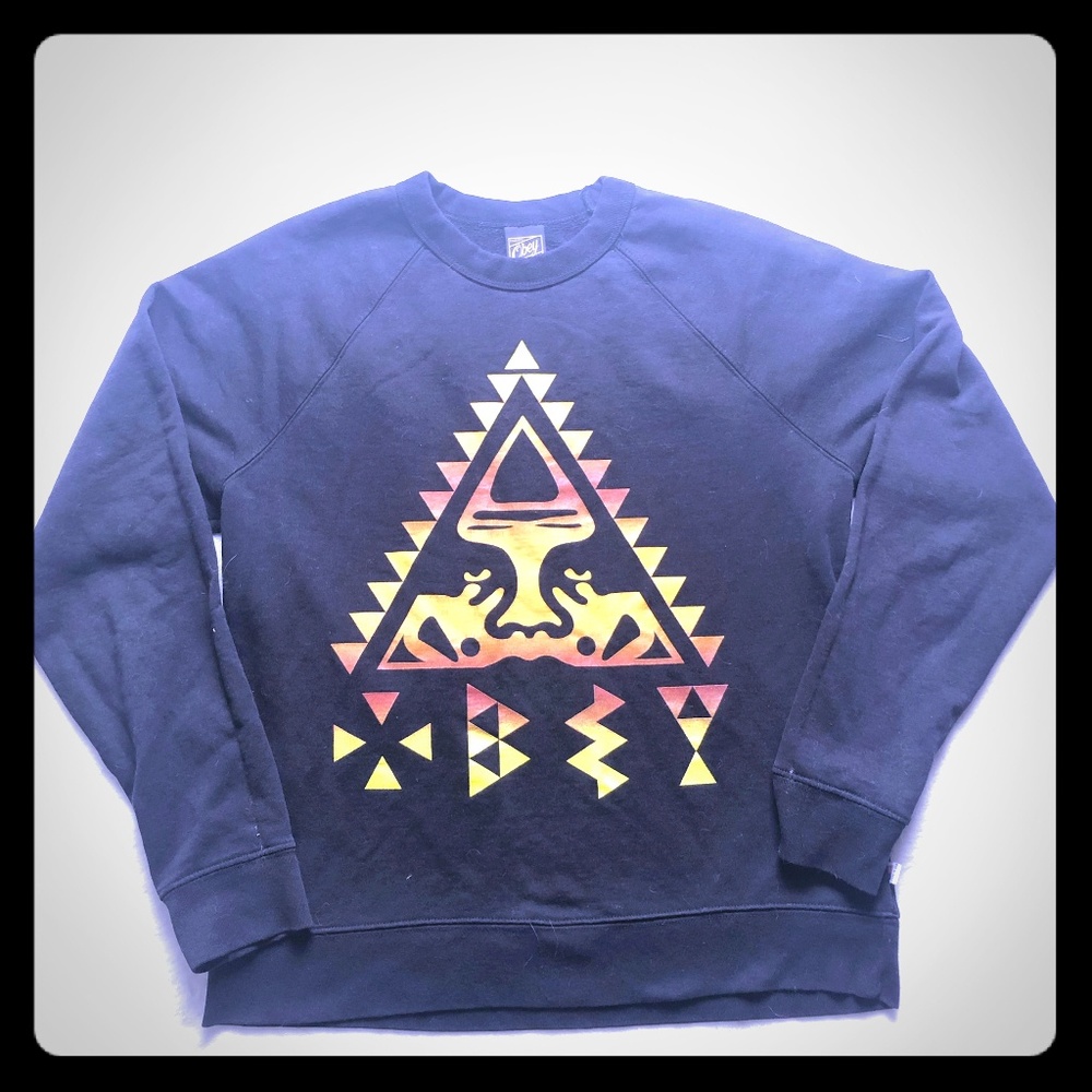 Obey Crewneck Aztec black hoodie